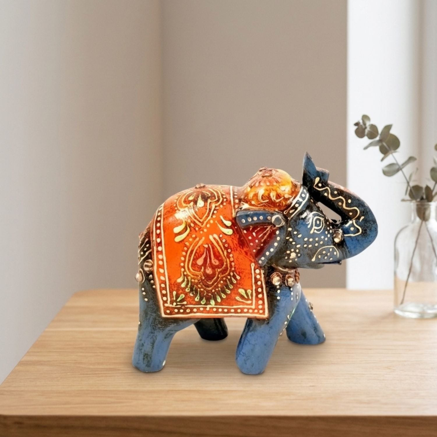 Elephant Showpiece Wooden Decorative For Home Table Gift - 4 Inch