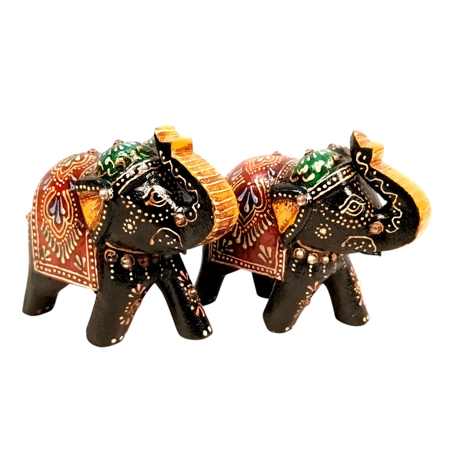 Decorative Elephant Showpiece for Home Decor | Table Decor & Gift Item | Elegant Figurine for Living Room, Bedroom & Office Decoration - 4 Inch (Set Of 2) - Apkamart