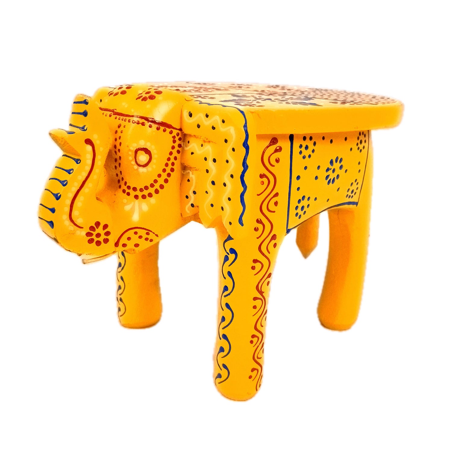 Wooden Stool - Elephant Design | Elephant Table - for Placing Small Pots & Tea Lights - for Home, Living Room Decor, office & Gifts - 6 Inch - Apkamart