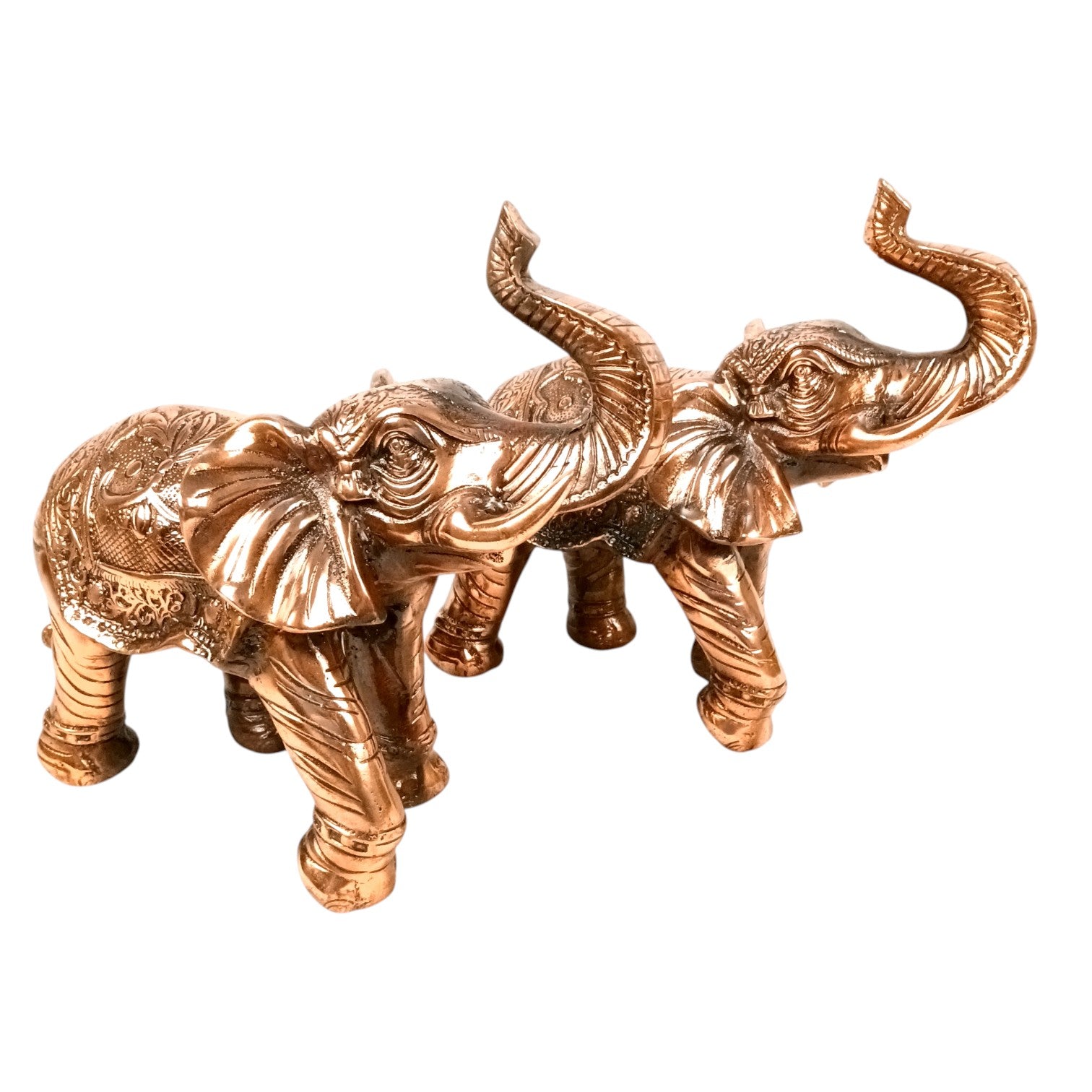 Elephant Showpiece Combo for Decor | Decorative Standing Elephant Statue for Home Decor | Traditional Masterpiece for Living Room:: Corner & Office - 15 Inch (Set Of 2) - Apkamart
