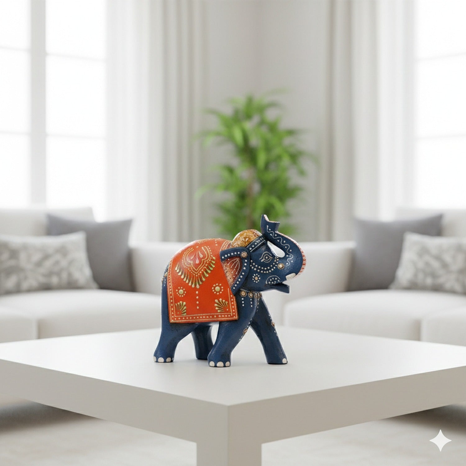 Elegant Elephant Showpiece for Home Decor | Stylish Table Decor & Gift Item | Elegant Figurine for Living Room, Bedroom & Office Decoration - 6 Inch - Apkamart
