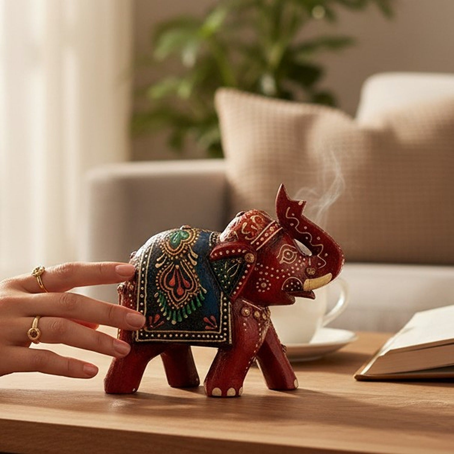 Decorative Elephant Showpiece for Home Decor | Stylish Table Decor & Gift Item | Elegant Figurine for Living Room, Bedroom & Office Decoration - 4 Inch - Apkamart