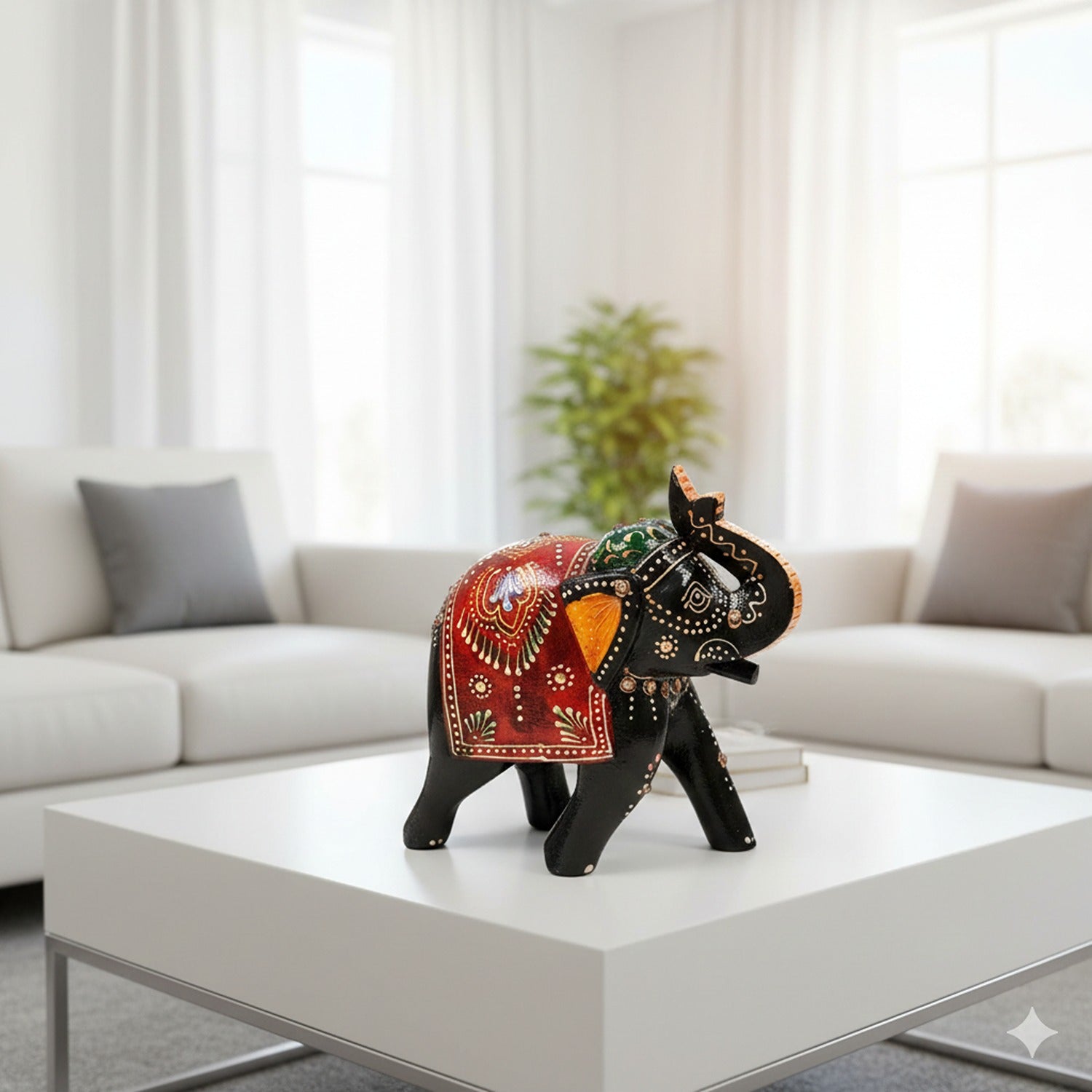 Elegant Elephant Showpiece for Home Decor | Stylish Table Decor & Gift Item | Elegant Figurine for Living Room, Bedroom & Office Decoration - 6 Inch - Apkamart