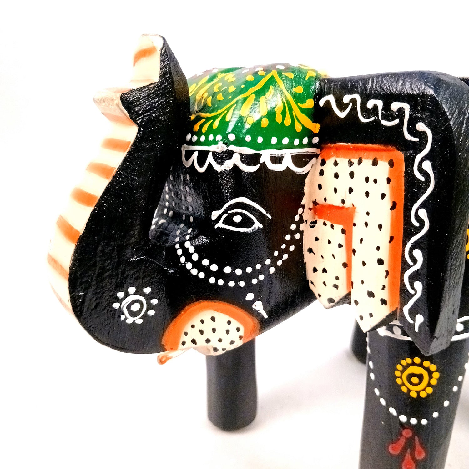 Wooden Stool Side Table - Elephant Design | Elephant Table - for Placing Small Pots & Tea Lights - for Home, Living Room Decor, office & Gifts - 8 Inch - Apkamart