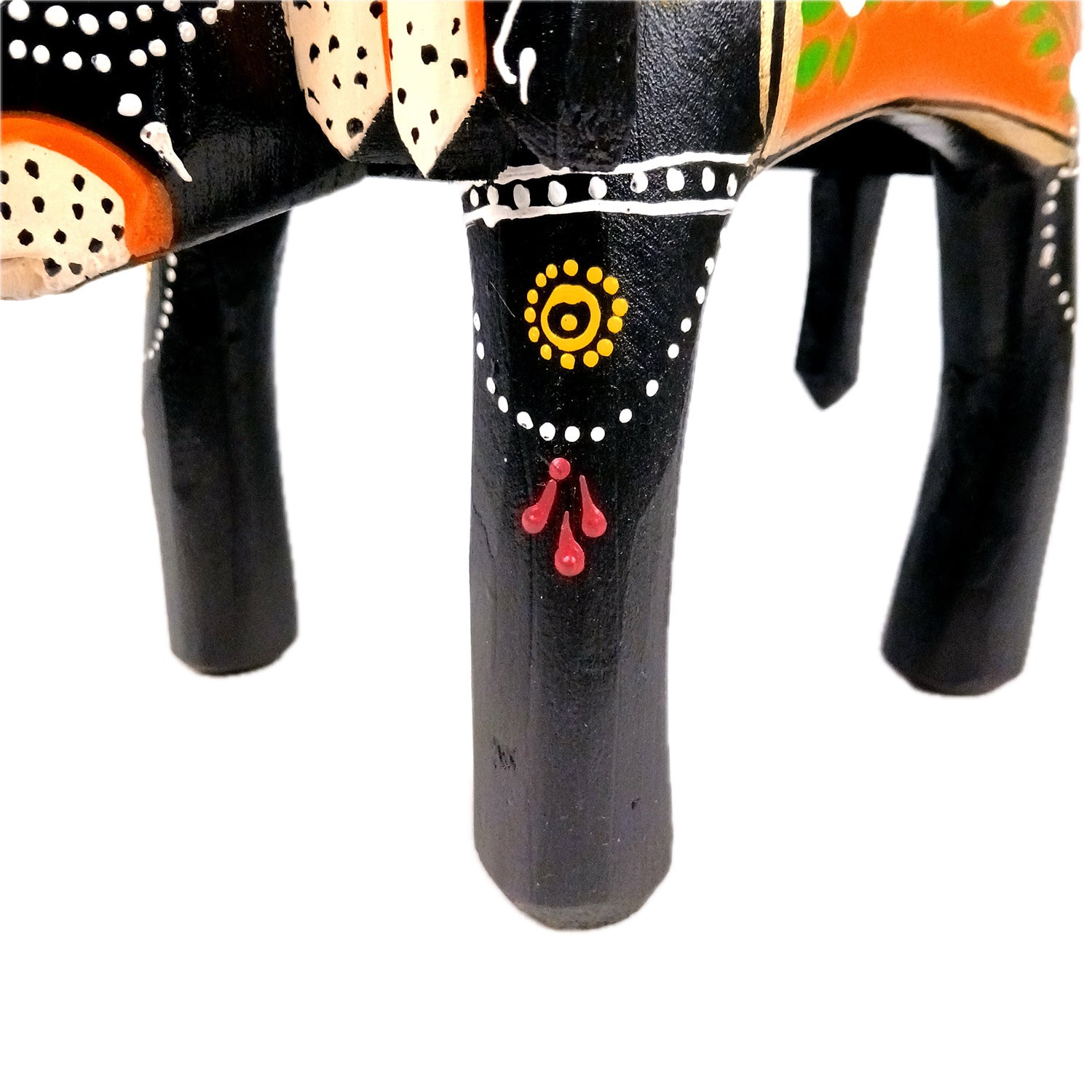 Wooden Stool Side Table - Elephant Design | Elephant Table - for Placing Small Pots & Tea Lights - for Home, Living Room Decor, office & Gifts - 8 Inch - Apkamart