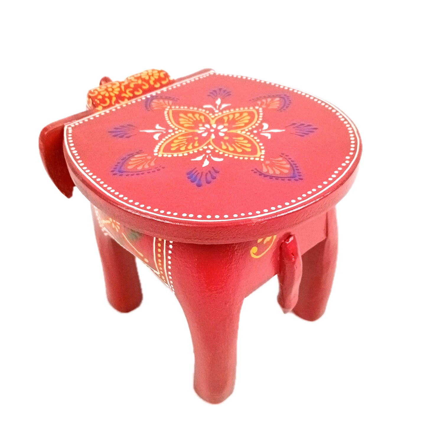 Elephant Showpiece - Stool Design | Elephant Table Showpiece - For Placing Small Pots & Tea Lights - For Home, Living Room Decor & Gifts - 8 Inch - Apkamart #Style_Design 1