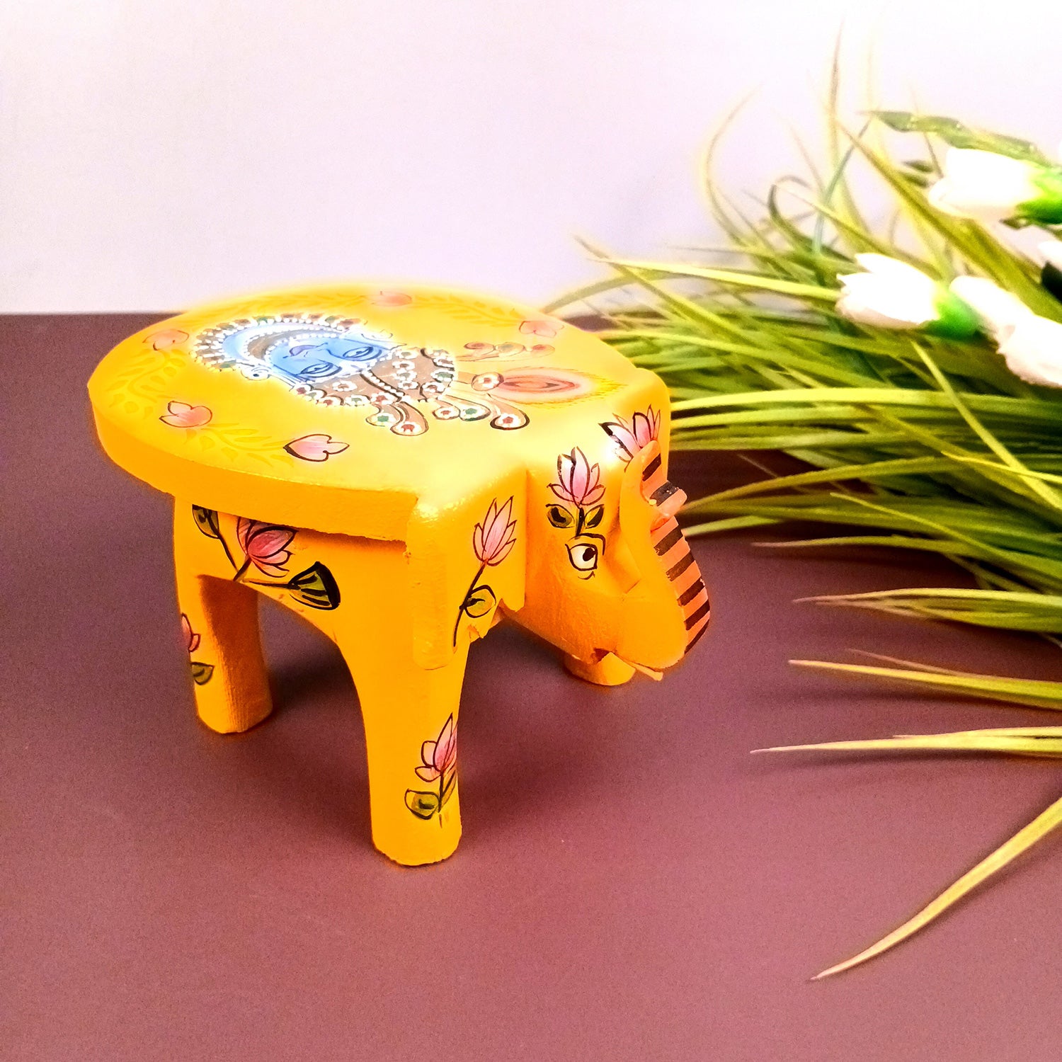 Elephant Showpiece | Elephant Table Showpiece - for Placing Small Pots & Tea Lights - for Home, Living Room Decor & Gifts - 7 Inch - Apkamart #Style_Design 1