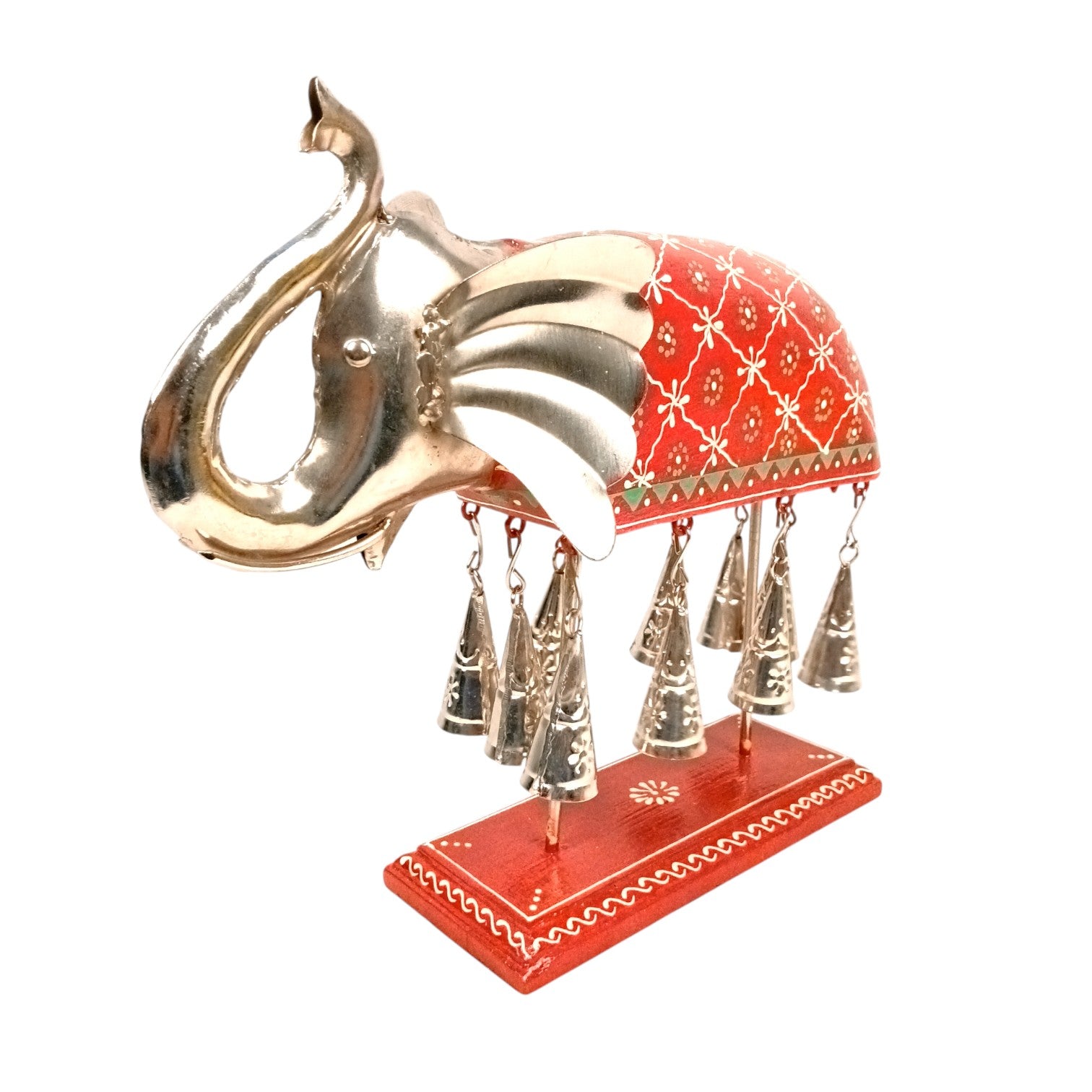 Elephant With Bells Showpiece for Home Decor | Stylish Table Decor & Gift Item | Elegant Figurine for Living Room, Bedroom & Office Decoration - 11 Inch - Apkamart #Style_Design 1