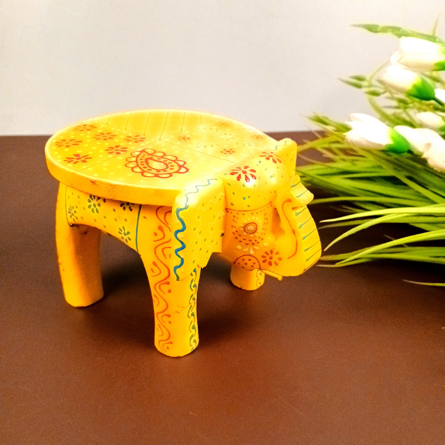 Elephant Showpiece | Elephant Table Showpiece - for Placing Small Pots & Tea Lights - for Home, Living Room Decor & Gifts - 7 Inch - Apkamart #Style_Design 3