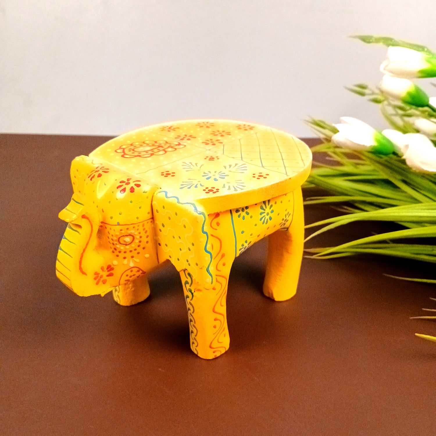 Elephant Showpiece | Elephant Table Showpiece - for Placing Small Pots & Tea Lights - for Home, Living Room Decor & Gifts - 7 Inch - Apkamart #Style_Design 3