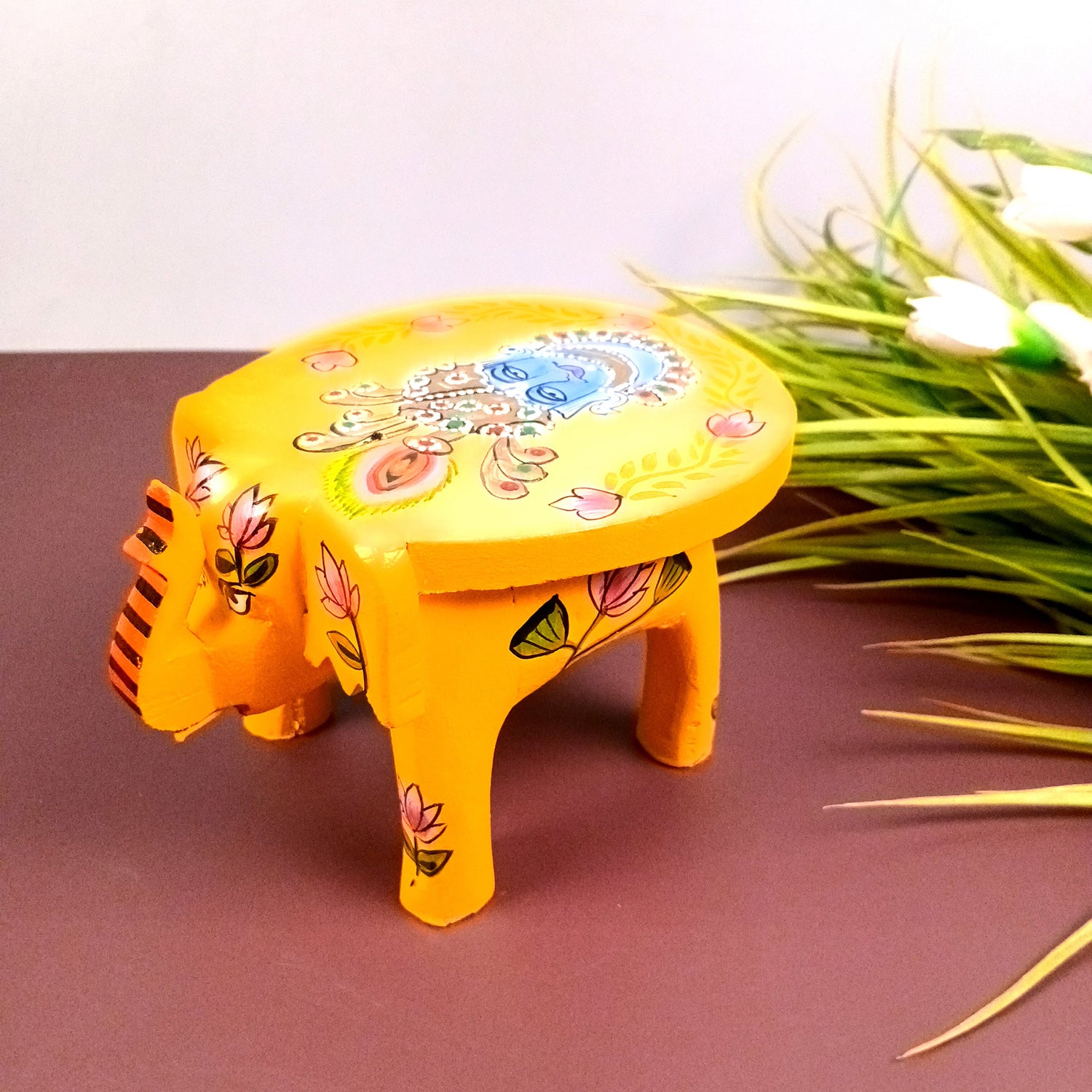 Elephant Showpiece | Elephant Table Showpiece - for Placing Small Pots & Tea Lights - for Home, Living Room Decor & Gifts - 7 Inch - Apkamart #Style_Design 1