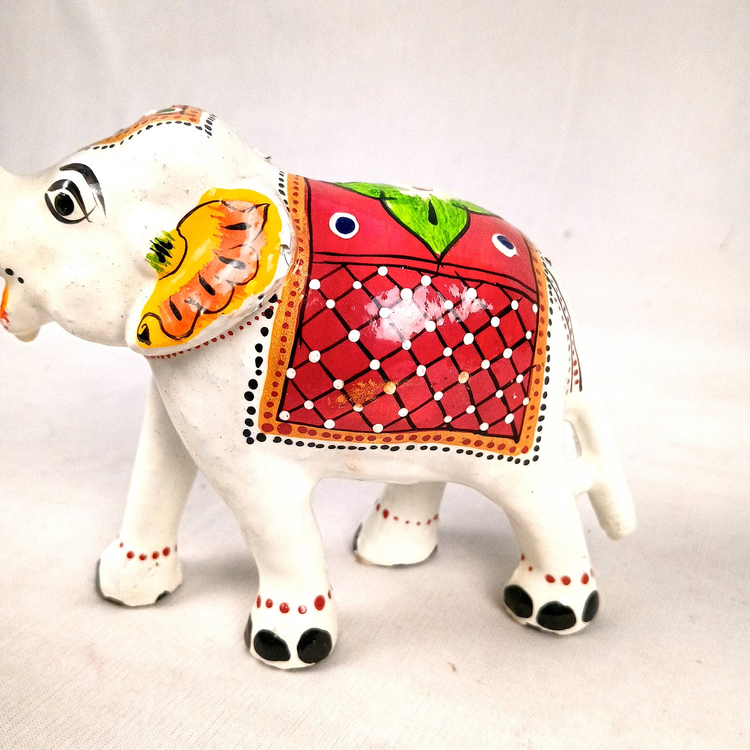 Elephant Statue Showpiece | Trunk Up Elephant Figurine - For Vastu, Good Fortune, Home, Table Decor, Living Room, Office & Gift - 7 inch (Set Of 2) - Apkamart