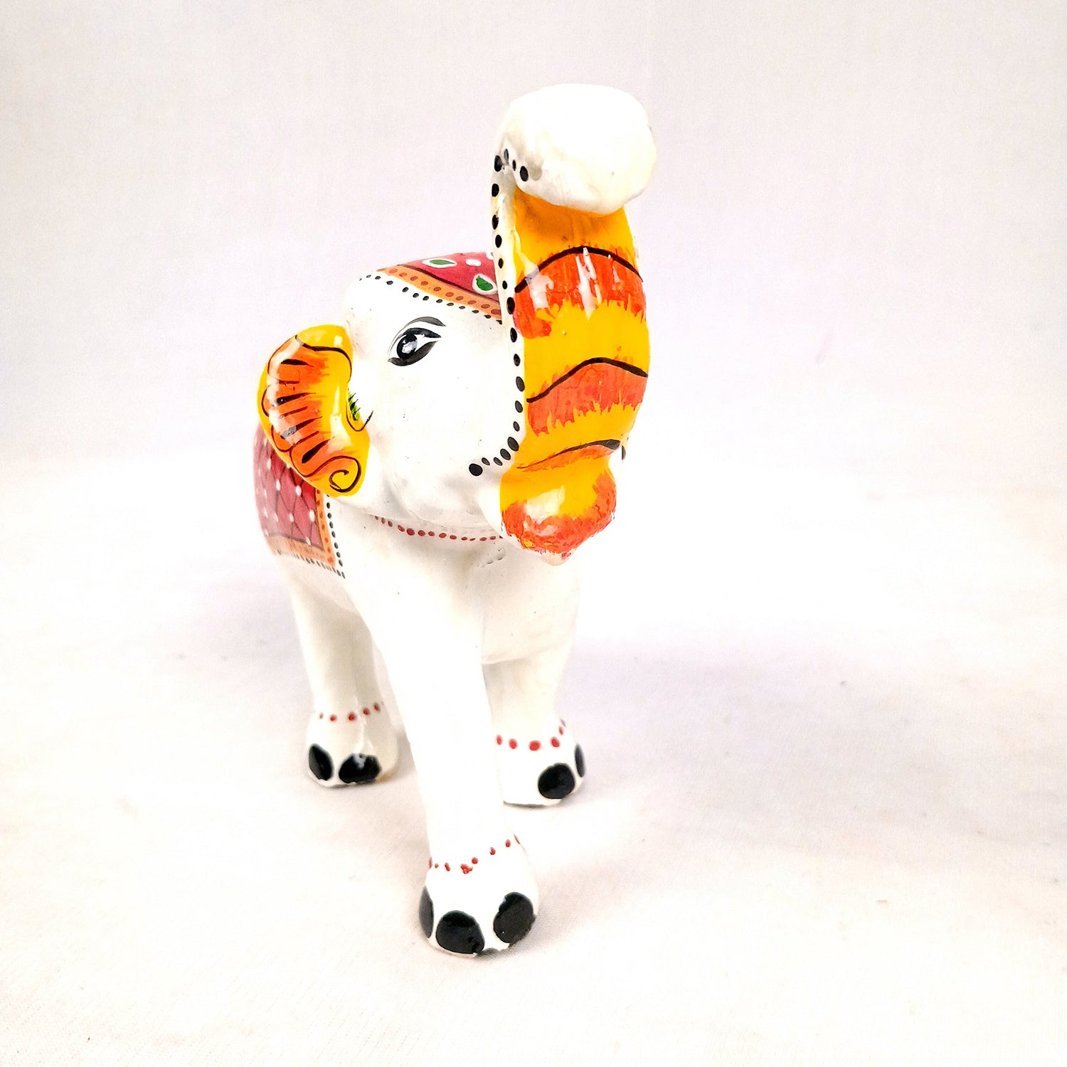 Elephant Statue Showpiece | Trunk Up Elephant Figurine - For Vastu, Good Fortune, Home, Table Decor, Living Room, Office & Gift - 7 inch - Apkamart