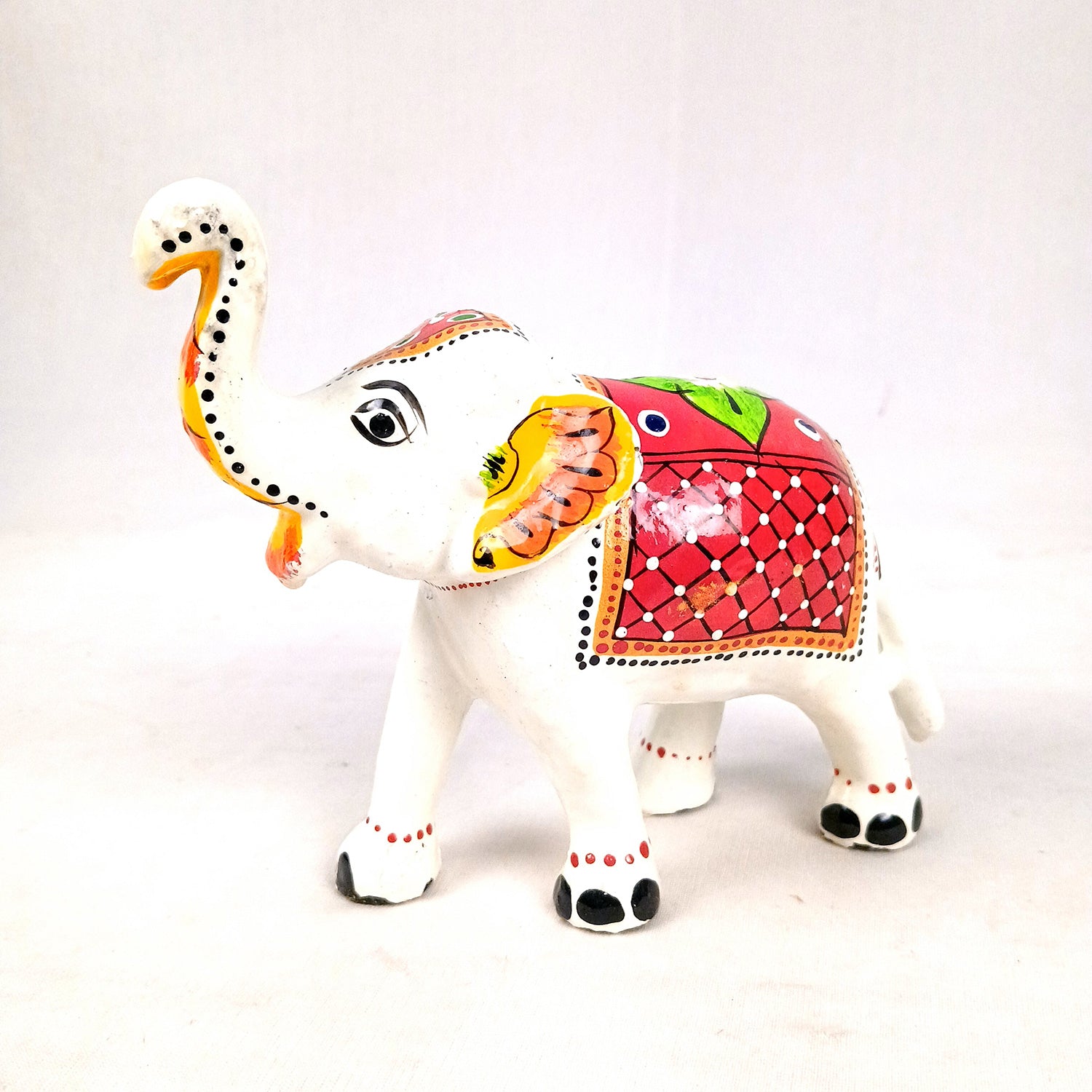 Elephant Statue Showpiece | Trunk Up Elephant Figurine - For Vastu, Good Fortune, Home, Table Decor, Living Room, Office & Gift - 7 inch - Apkamart