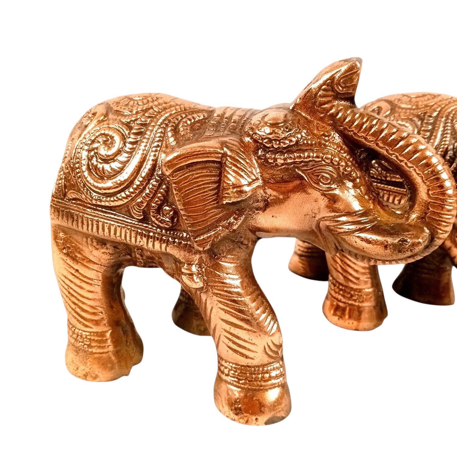 Elephant Statue Showpiece Set | Decorative Elephant Figurine for Home Decor | Lucky Elephant Idol for Living Room, Office, Mandir & Gift - 8 Inch (pack Of 2) - Apkamart