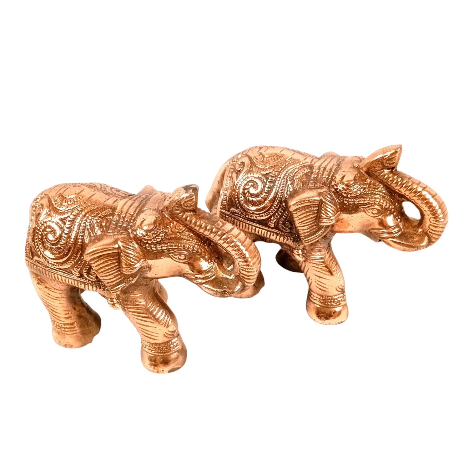 Elephant Statue Showpiece Set | Decorative Elephant Figurine for Home Decor | Lucky Elephant Idol for Living Room, Office, Mandir & Gift - 8 Inch (pack Of 2) - Apkamart