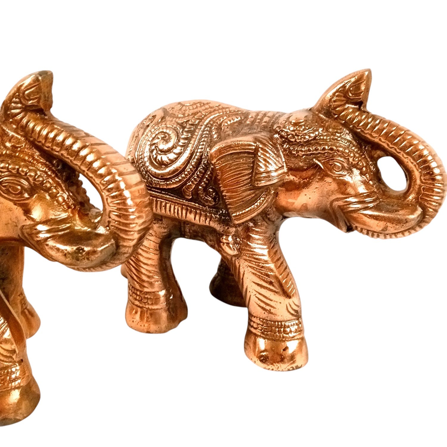 Elephant Statue Showpiece Set | Decorative Elephant Figurine for Home Decor | Lucky Elephant Idol for Living Room, Office, Mandir & Gift - 8 Inch (pack Of 2) - Apkamart