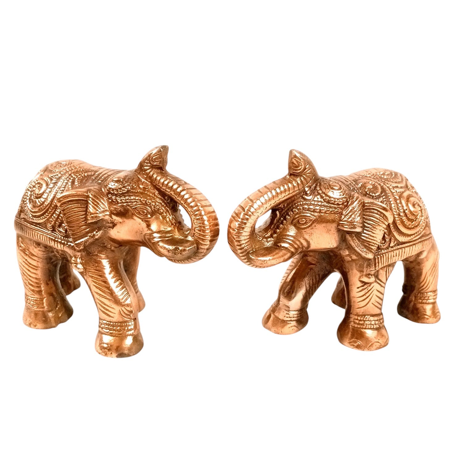 Elephant Statue Showpiece Set | Decorative Elephant Figurine for Home Decor | Lucky Elephant Idol for Living Room, Office, Mandir & Gift - 8 Inch (pack Of 2) - Apkamart