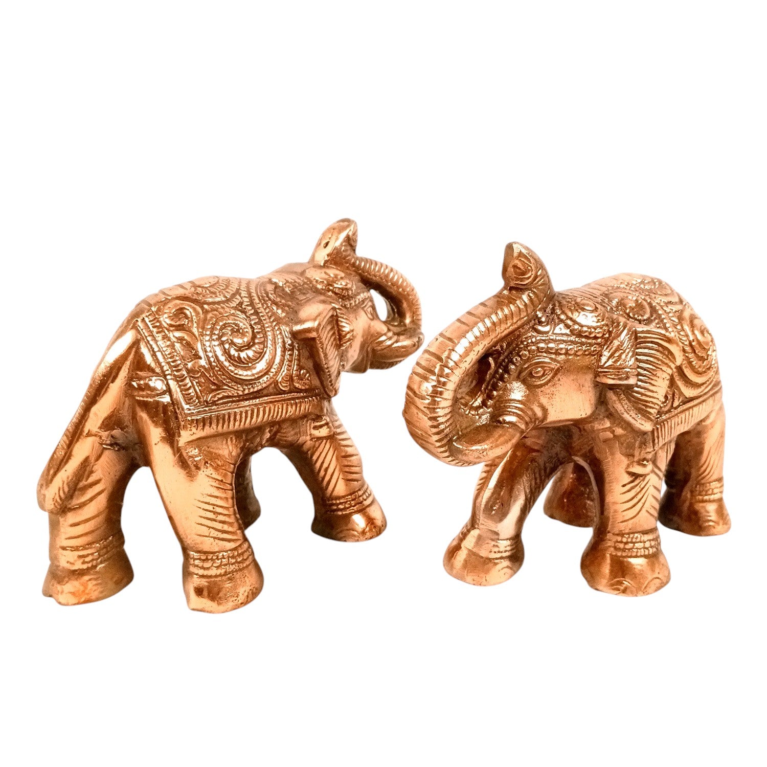 Elephant Statue Showpiece Set | Decorative Elephant Figurine for Home Decor | Lucky Elephant Idol for Living Room, Office, Mandir & Gift - 8 Inch (pack Of 2) - Apkamart