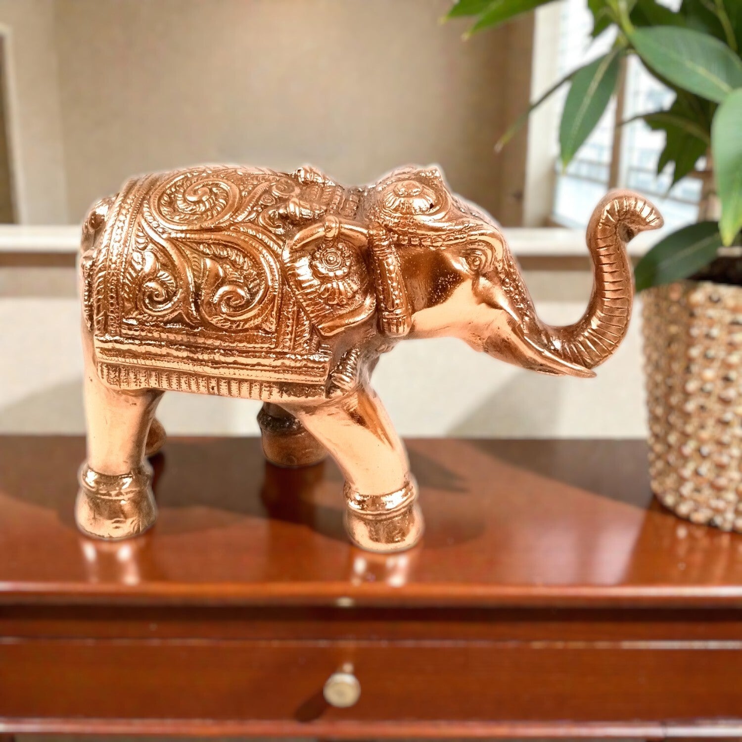Elephant Statue Showpiece | Decorative Elephant Figurine for Home Decor | Lucky Elephant Idol for Living Room, Office, Mandir & Gift | Home Decor - 12 Inch - Apkamart