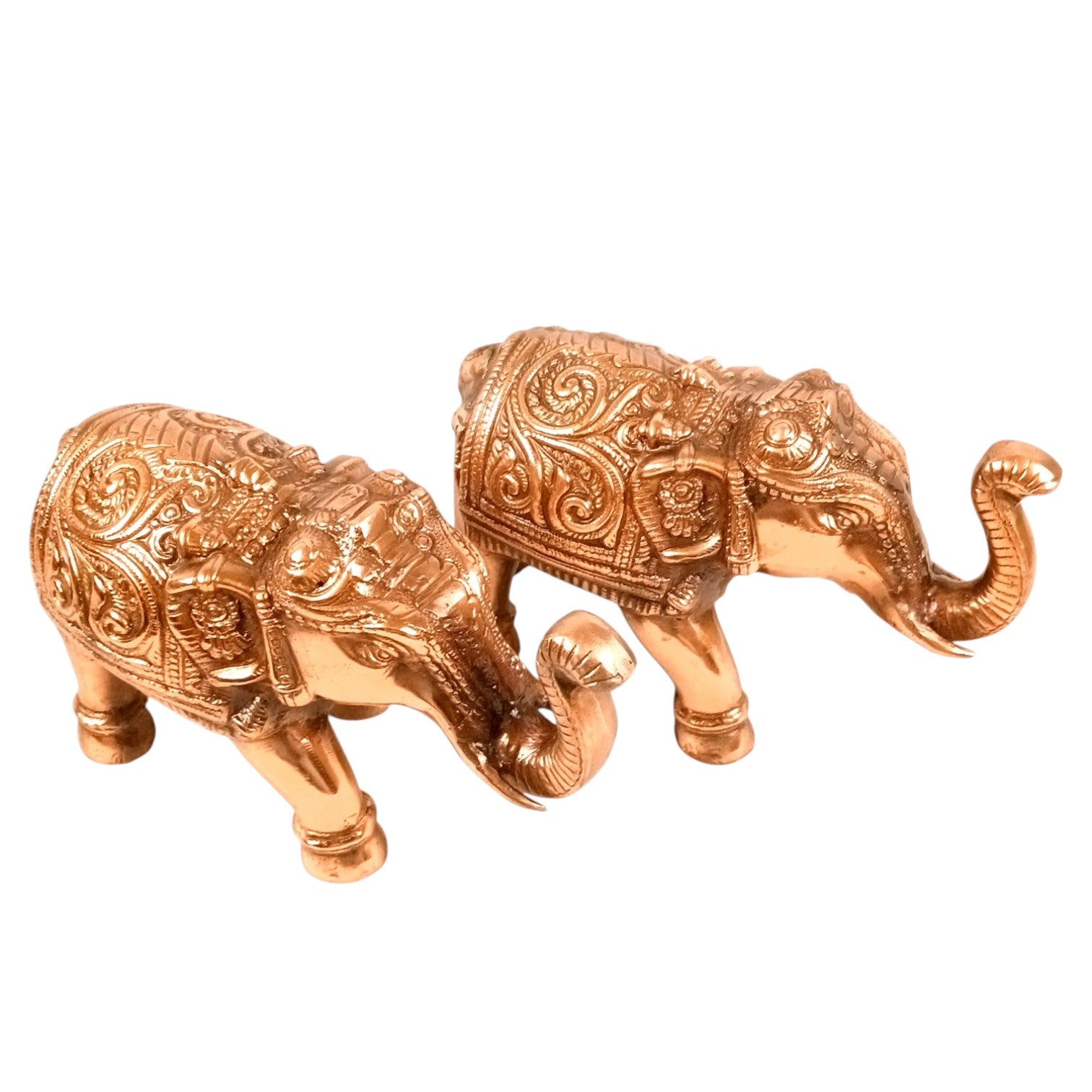 Elephant Statue Showpiece Set | Decorative Elephant Figurine for Home Decor | Lucky Elephant Idol for Living Room, Office, Mandir & Gift | Home Decor - 12 Inch (Pack Of 2) - Apkamart