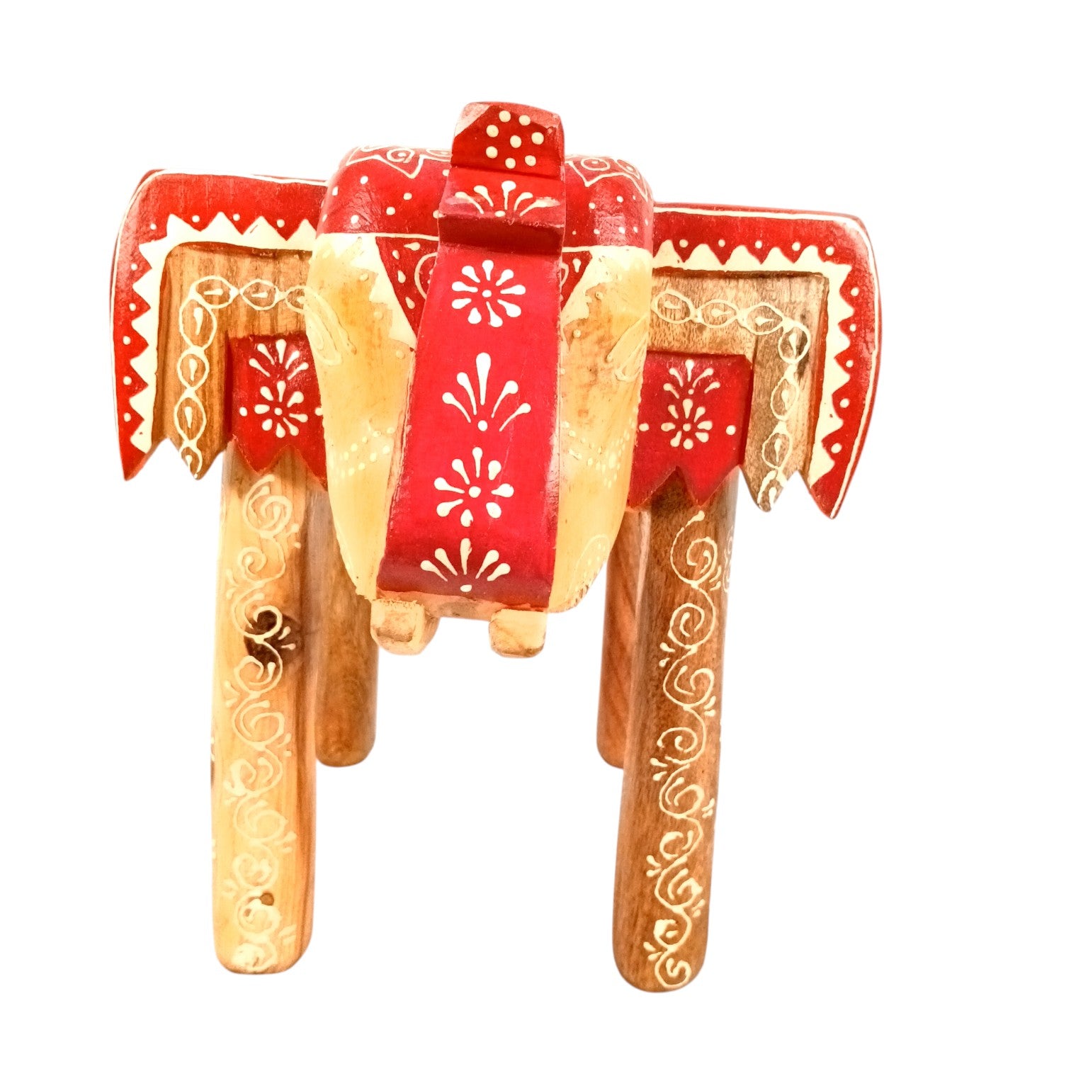 Elephant Stool | Wooden Decorative Stool for Home Decor | Traditional Handcrafted Side Table, Plant Stand & Showpiece for Living Room, Bedroom & Office - 12 Inch - Apkamart