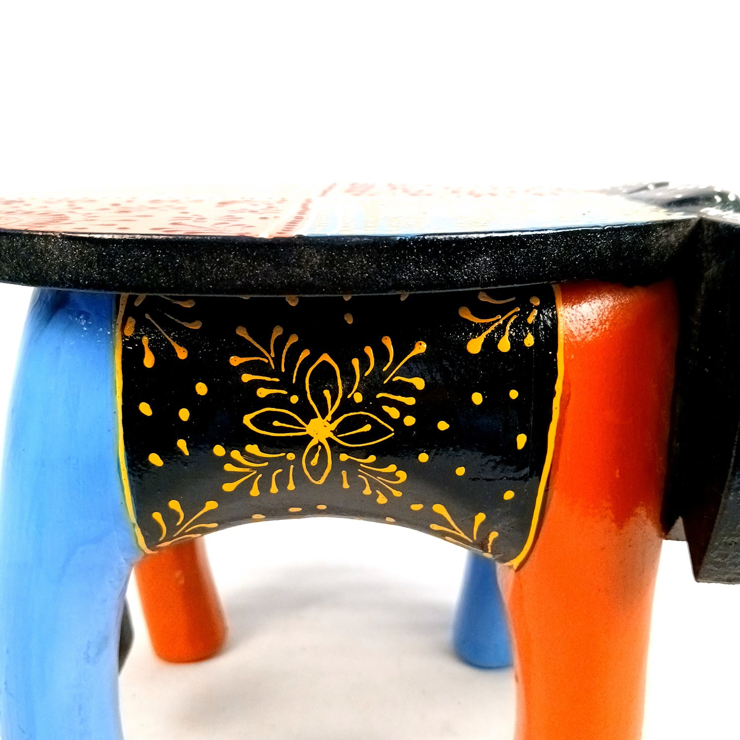 Wooden Stool - Elephant Design | Elephant Table - For Placing Small Pots & Tea Lights - For Home, Living Room Decor & Gifts - 11 Inch - Apkamart #Style_Design 1