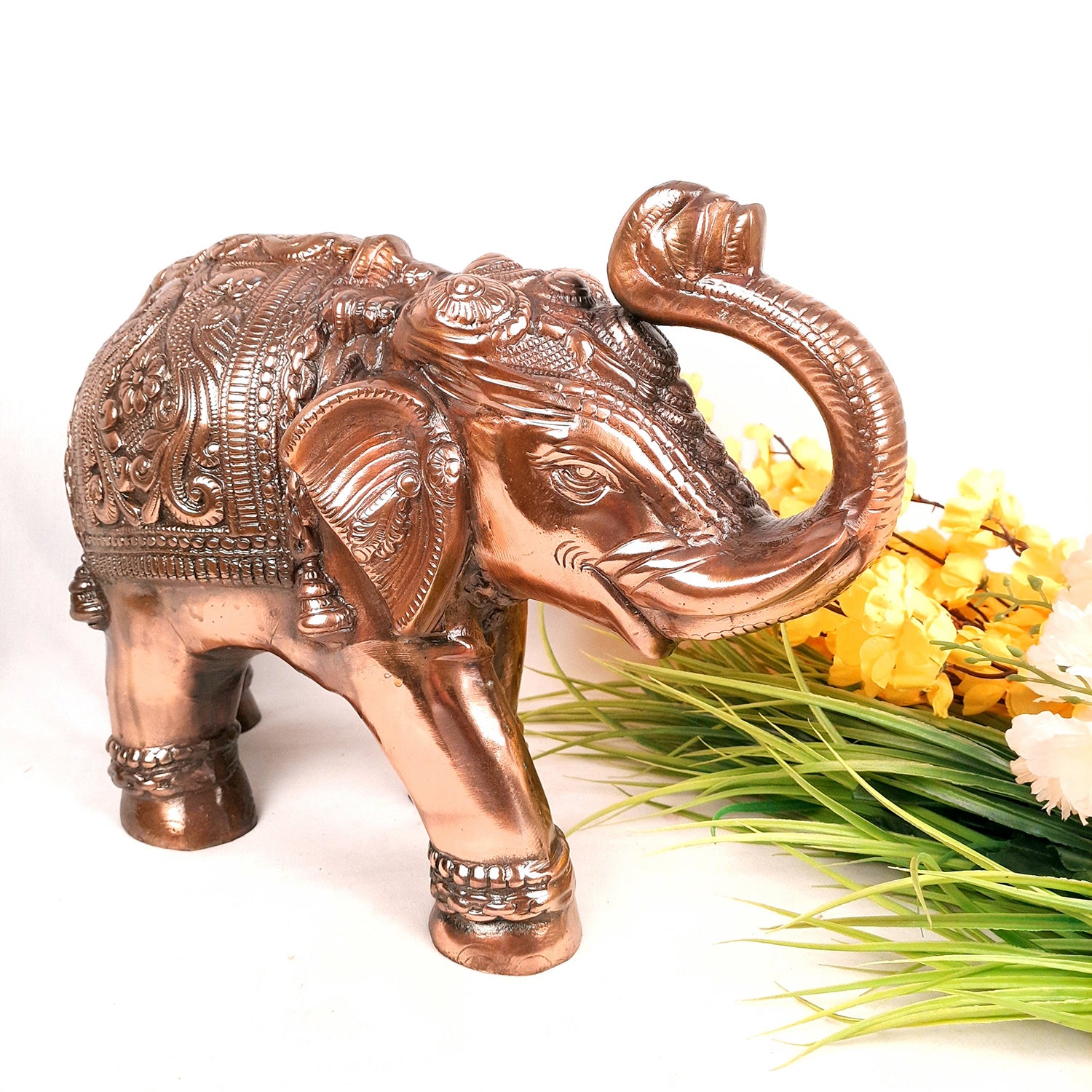 Elephant Statue Showpiece | Elephant Sculpture - for Vastu, Good Luck, Prosperity, Home & Table Decor & Gifts - 12 Inch - Apkamart #Style_Pack of 1