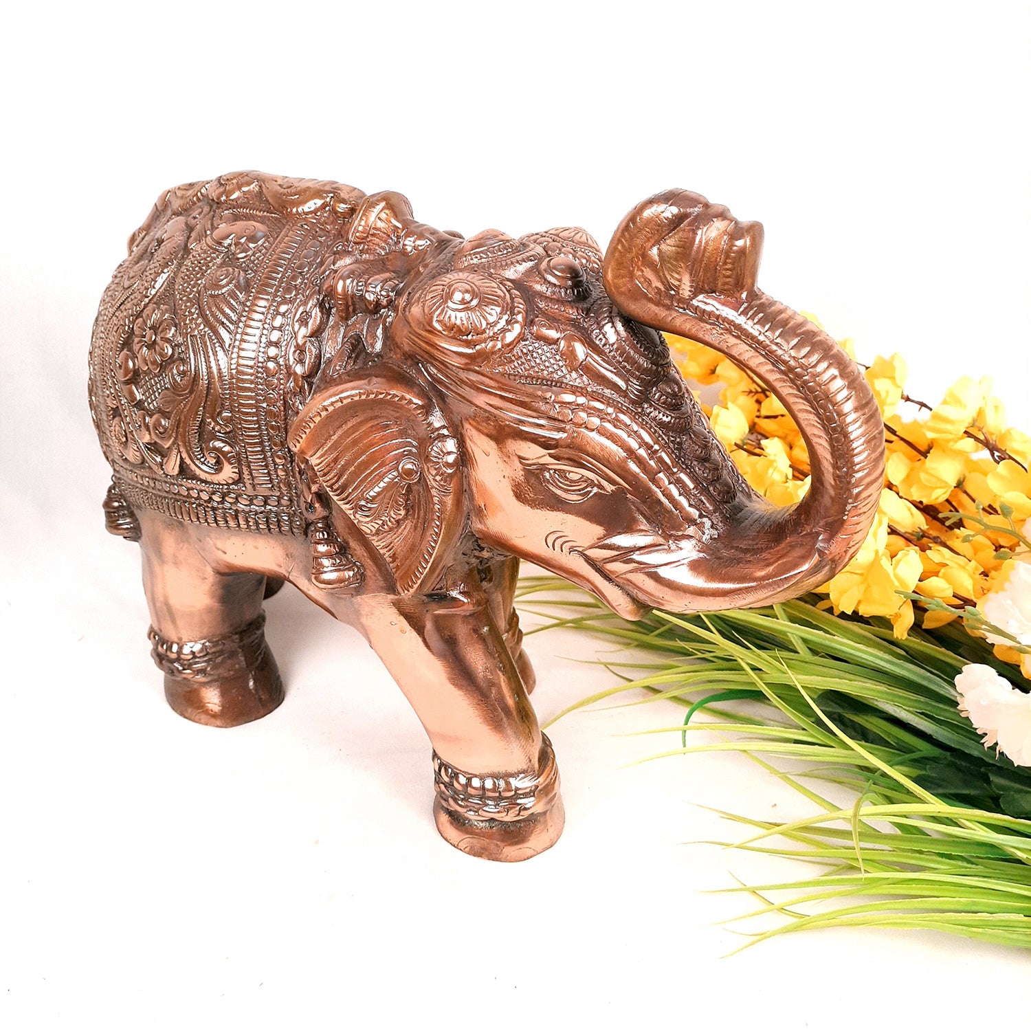 Elephant Statue Showpiece | Elephant Sculpture - for Vastu, Good Luck, Prosperity, Home & Table Decor & Gifts - 12 Inch - Apkamart #Style_Pack of 1