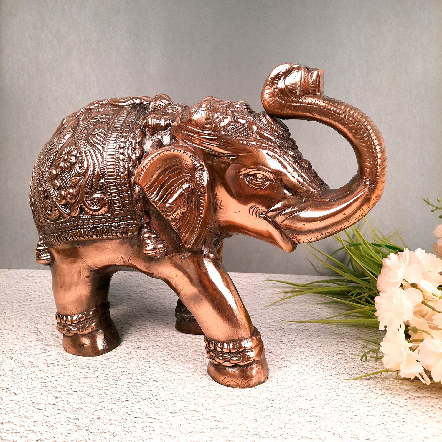 Elephant Statue Showpiece | Elephant Sculpture - for Vastu, Good Luck, Prosperity, Home & Table Decor & Gifts - 12 Inch - Apkamart #Style_Pack of 1