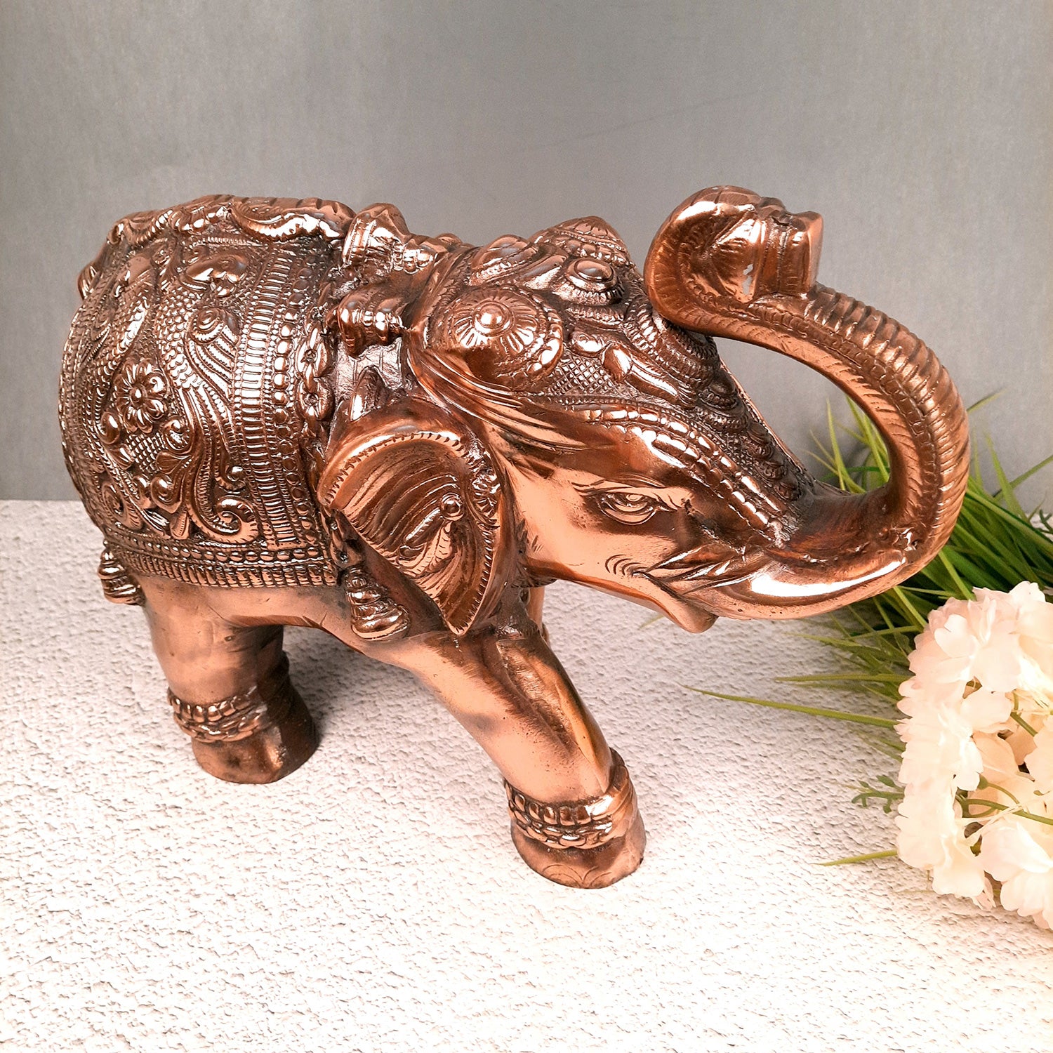 Elephant Statue Showpiece | Elephant Sculpture - for Vastu, Good Luck, Prosperity, Home & Table Decor & Gifts - 12 Inch - Apkamart #Style_Pack of 1