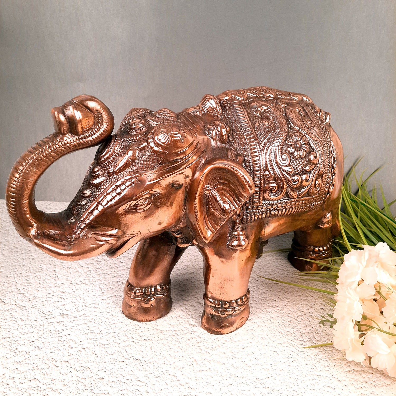Elephant Statue Showpiece | Elephant Sculpture - for Vastu, Good Luck, Prosperity, Home & Table Decor & Gifts - 12 Inch - Apkamart #Style_Pack of 1