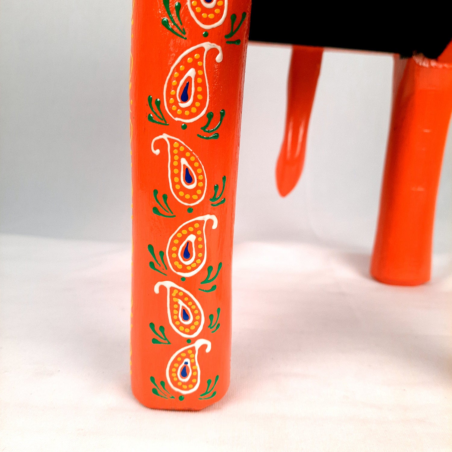 End Tables - Elephant Design | Wooden Side Table for Keeping Lamp, Vases & Plants | Small Stools - for Bedside, Home Decor, Corners, Sofa Side Stool, Office & Gifts - 12 Inch - apkamart #color_Orange