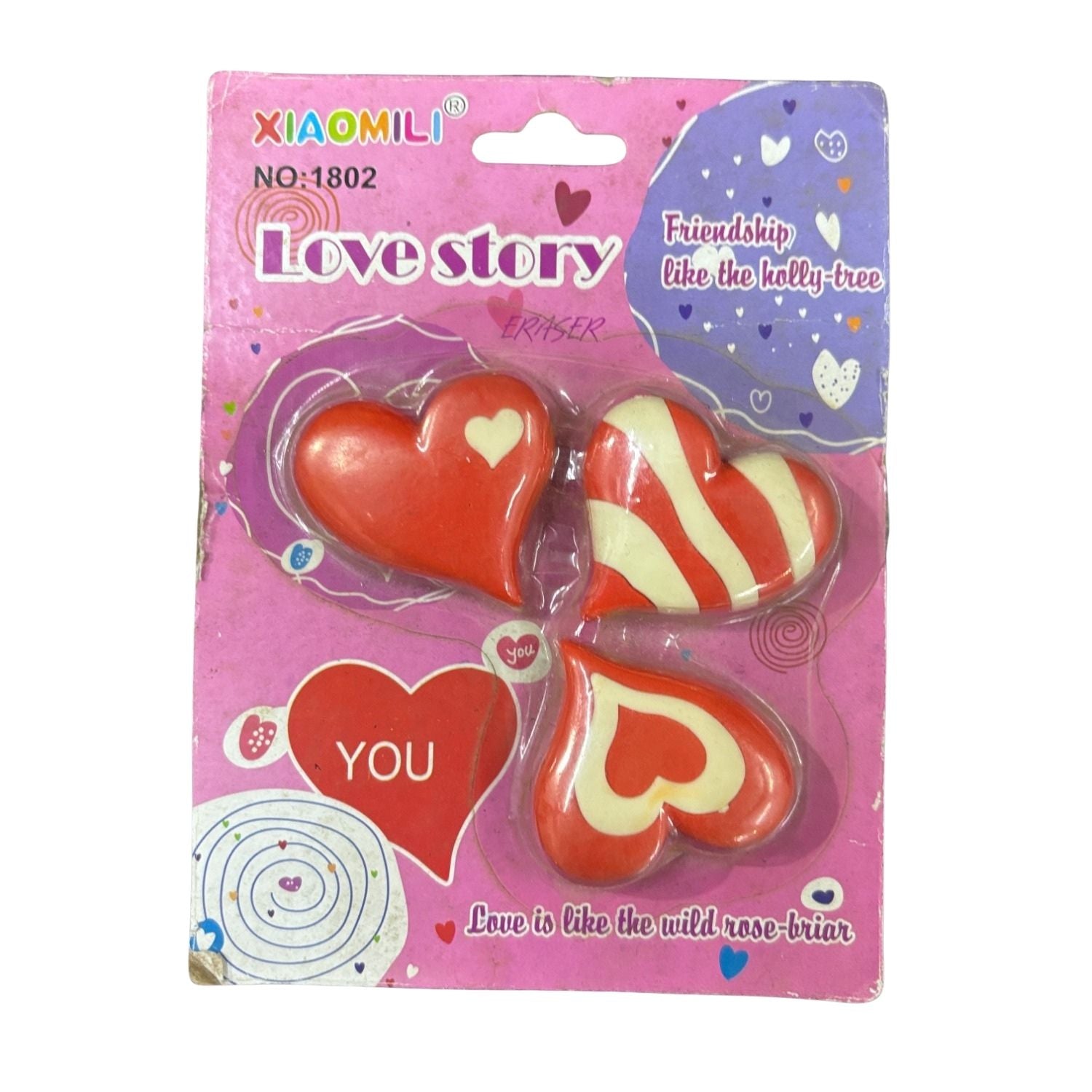 Heart Design Eraser Set for Kids | Soft Earser for School Use | Non-Dust Earser for Pencil Writing & Drawing | Smooth Clean Earser Set for Students & Art Work - Apkamart