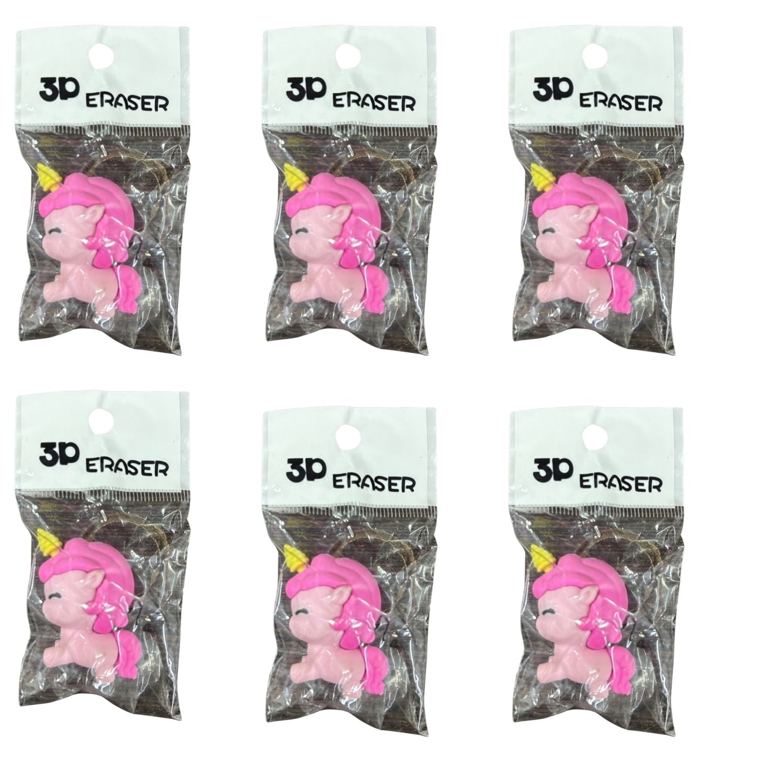 Horse Design Eraser Set for Kids | Soft Earser for School Use | Non-Dust Earser for Pencil Writing & Drawing | Smooth Clean Earser Set for Students - Apkamart #Style_Pack Of 6