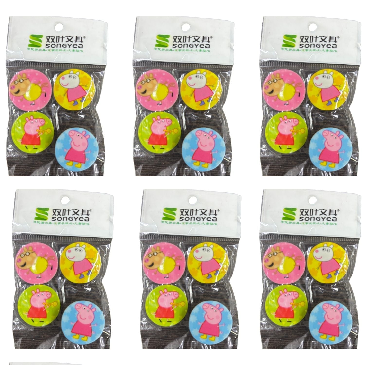 Pig Design Eraser Set for Kids | Soft Earser for School Use | Non-Dust Earser for Pencil Writing & Drawing | Earser Set for Students & Art Work - Apkamart #Style_Pack Of 6