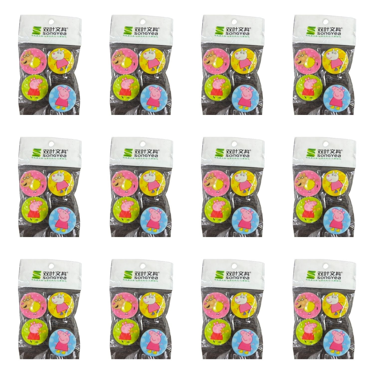 Pig Design Eraser Set for Kids | Soft Earser for School Use | Non-Dust Earser for Pencil Writing & Drawing | Earser Set for Students & Art Work - Apkamart #Style_Pack Of 12