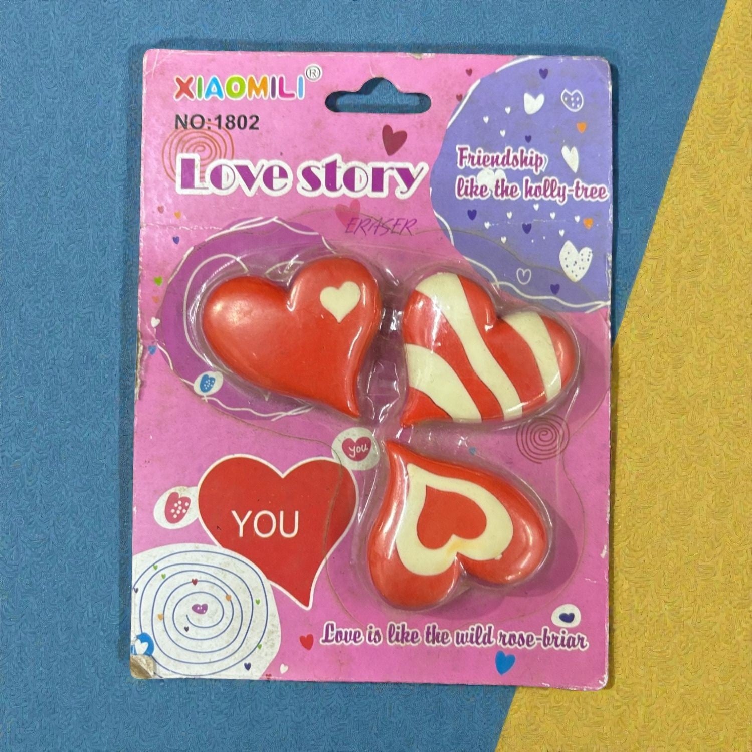 Heart Design Eraser Set for Kids | Soft Earser for School Use | Non-Dust Earser for Pencil Writing & Drawing | Smooth Clean Earser Set for Students & Art Work - Apkamart
