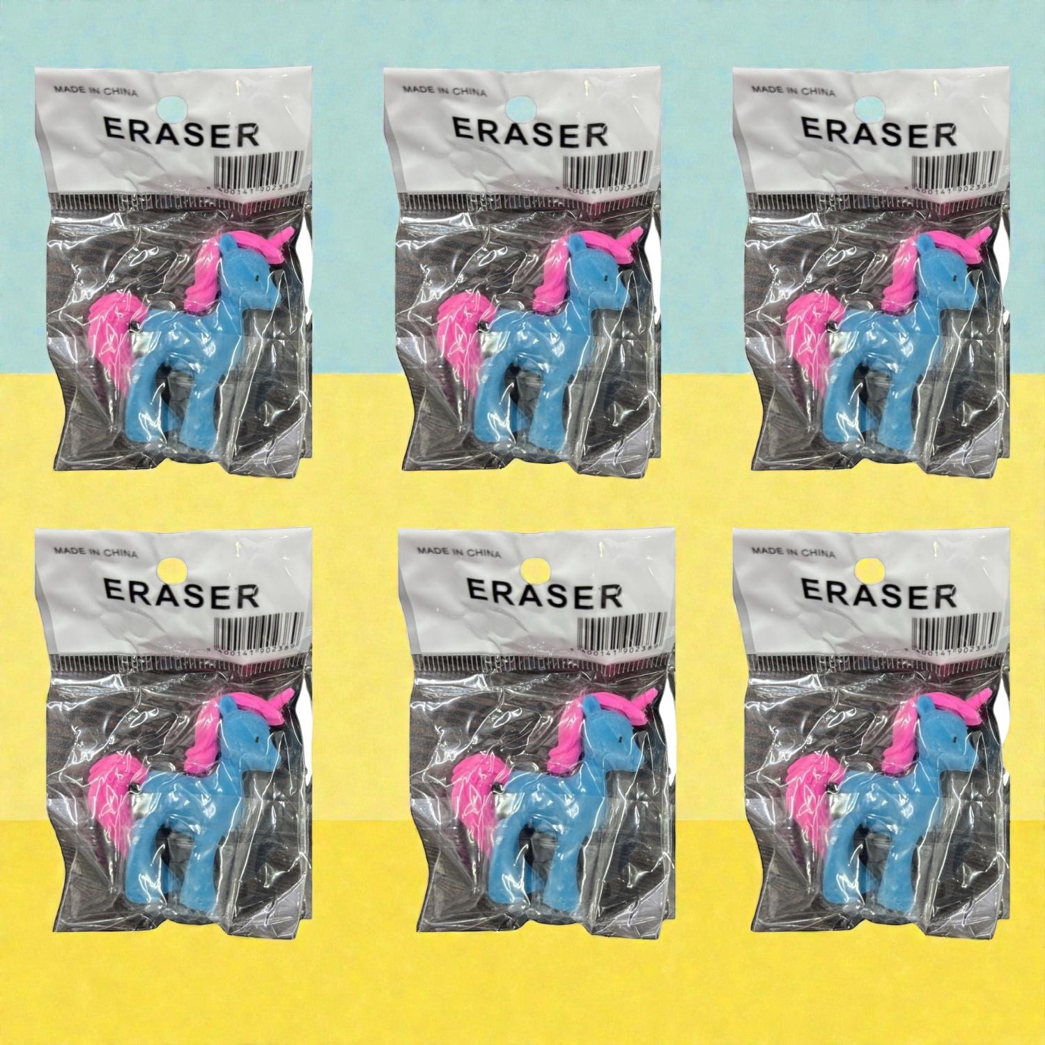 Horse Design Eraser Set for Kids | Soft Earser for School Use | Non-Dust Earser for Pencil Writing & Drawing | Earser Set for Students & Art Work - Apkamart #Style_Pack Of 6