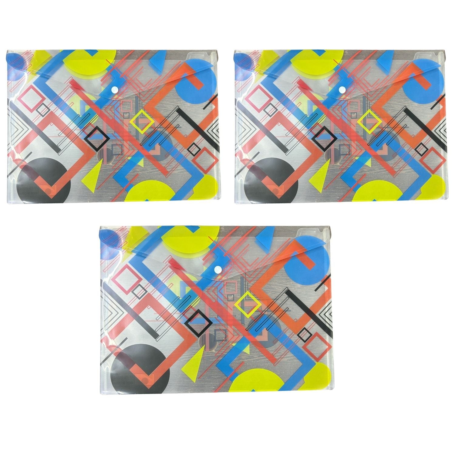 Button Folder A4 Size - For Filing Kids Document - For Kids, School Projects & Birthday Return Gifts - Apkamart #Style_Pack Of 3