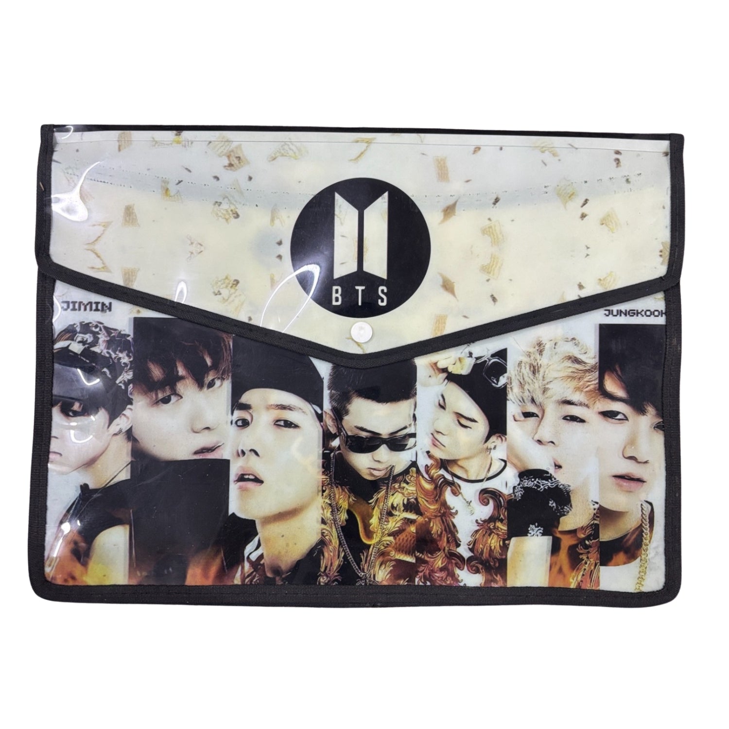 BTS Design File Storage Folder | Durable File Folder Organizer for Documents | Files for Students & Office Use | Lightweight Document File with Button Closure - Apkamart #Style_Pack Of 1