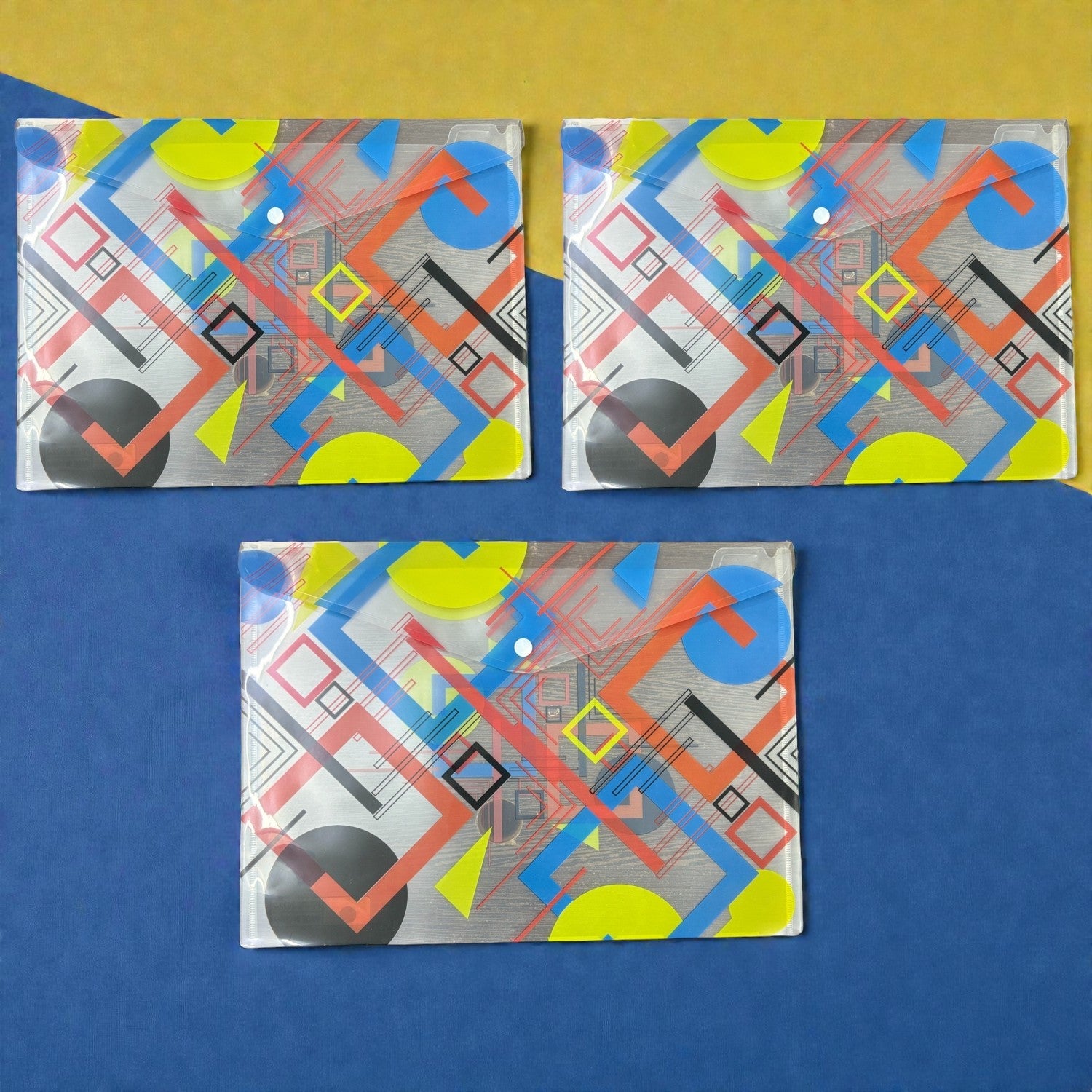 Button Folder A4 Size - For Filing Kids Document - For Kids, School Projects & Birthday Return Gifts - Apkamart #Style_Pack Of 3