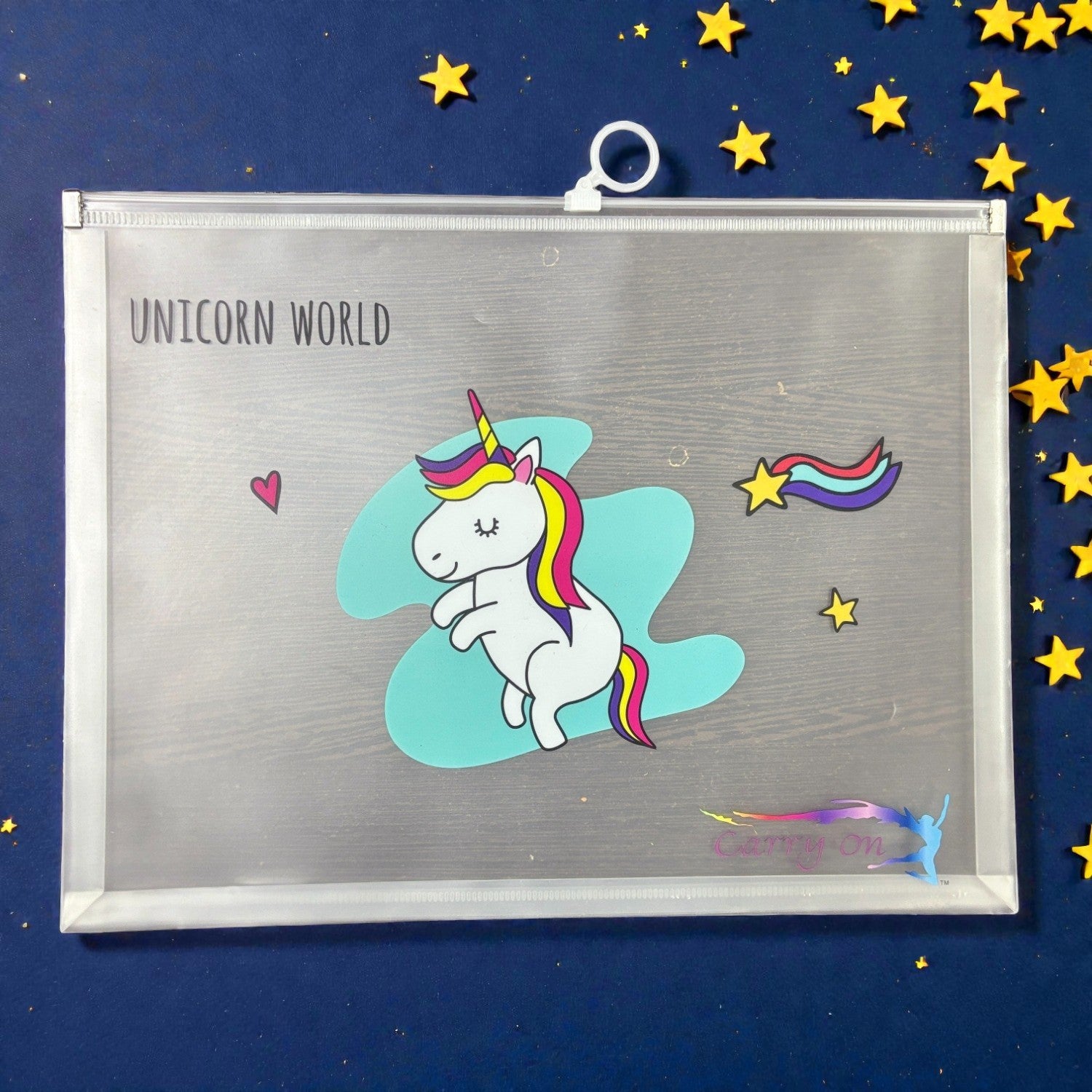 Unicorn Design File Storage Folder | Durable File Folder Organizer for Documents | Files for Students & Office Use | Folder with Zip Closure - Apkamart #Style_Pack Of 1