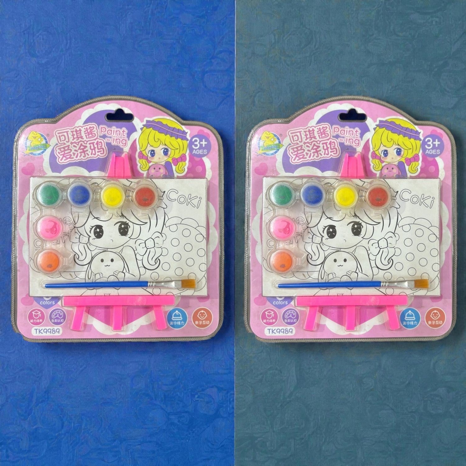 Canvas Colors Set with Brush for Students and Adults – Non-Toxic Canvas Paint Colors Coloring Board Set for Art Projects, Painting Practice, School Projects - Apkamart #Style_Pack Of 2