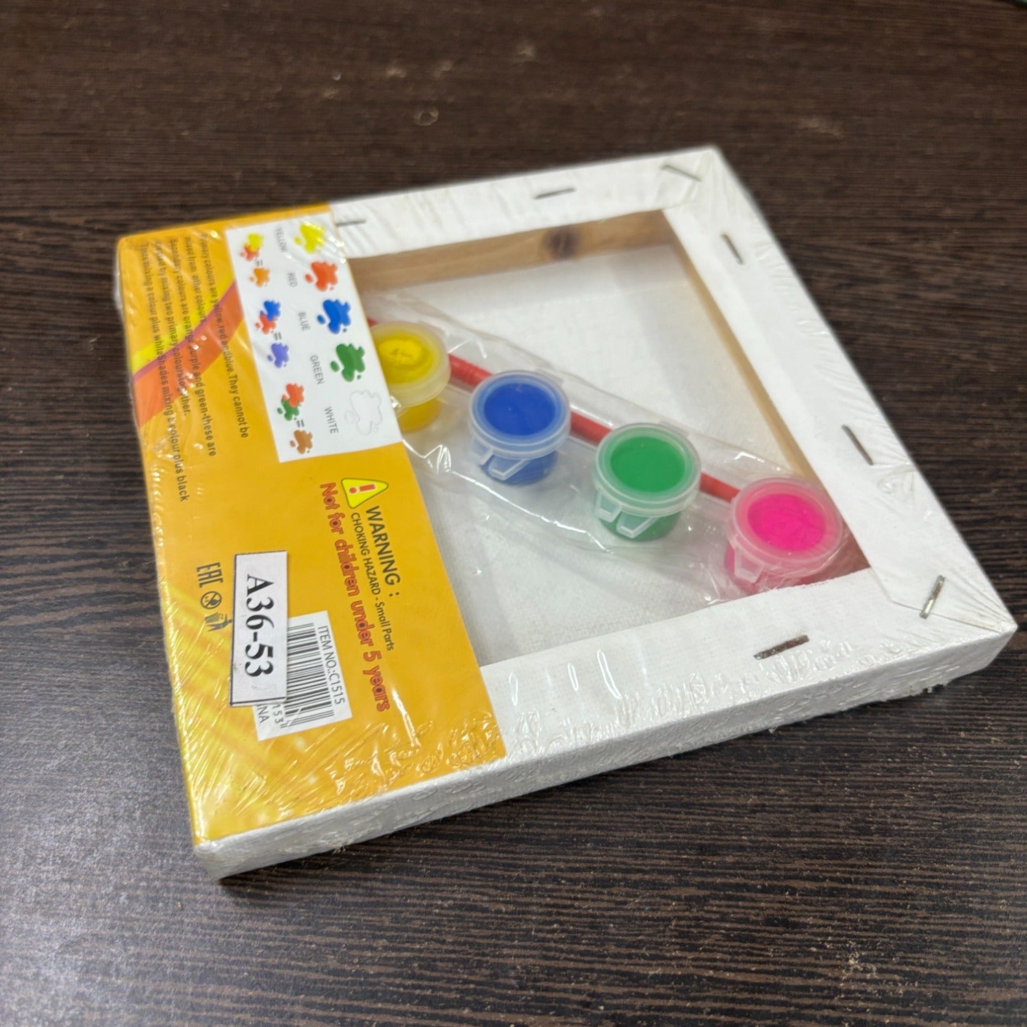 Canvas Colors Set with Brush for Students and Adults – Non-Toxic Canvas Paint Coloring Board Set for Art Projects, Painting Practice