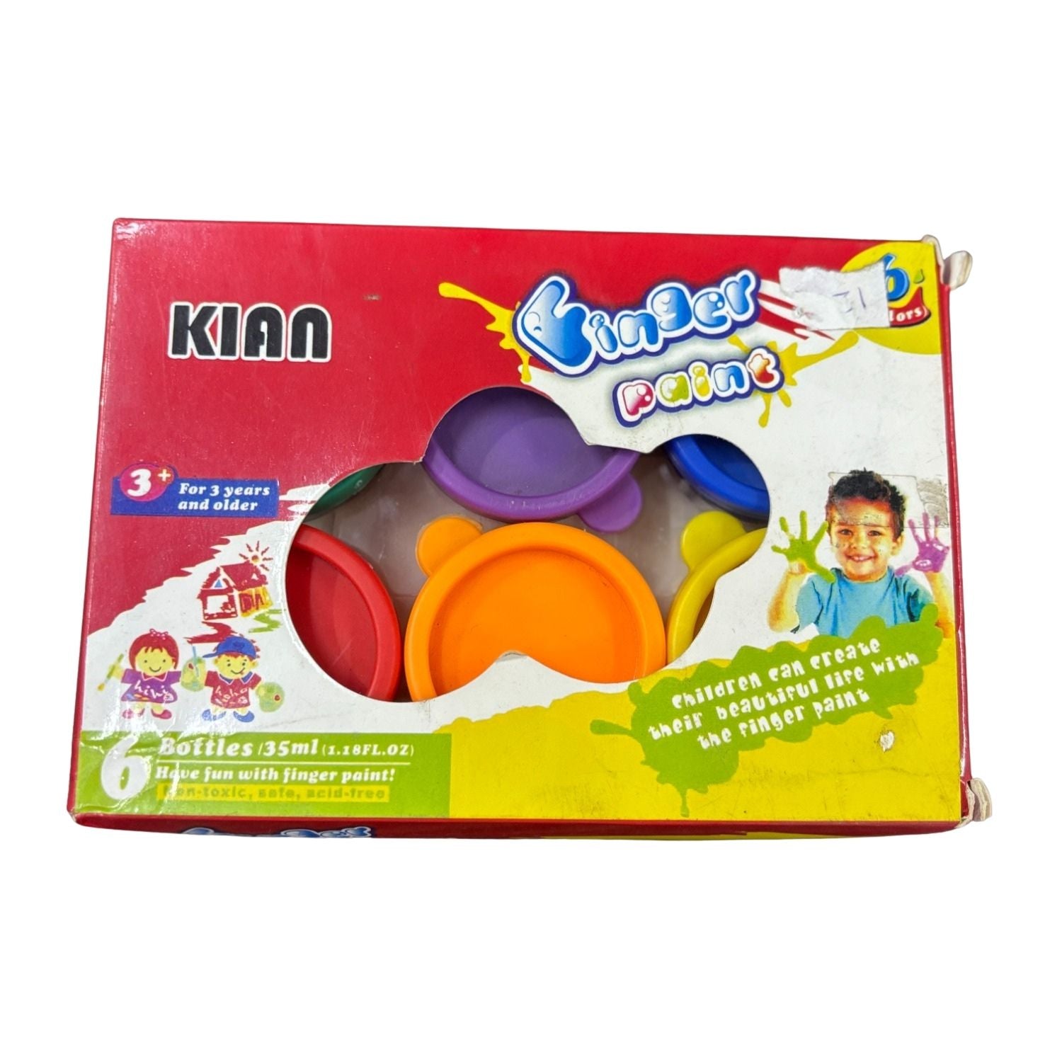 Finger Paints for Kids | Washable Non Toxic Finger Paint Set for Toddlers Children Art & Craft | Easy-Clean Finger Paints for Washable Fun - (6 Colors) (pack Of 1) - Apkamart