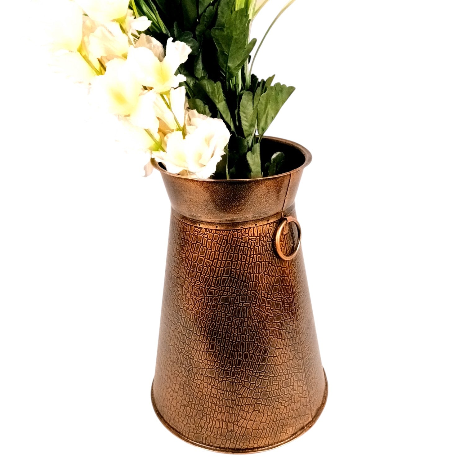 Handcrafted Decorative Pots for Living Room, Table, Office & Home Decor | Stylish Metal Flower Vases for Gifting - 14 Inch (Set Of 2) - Apkamart