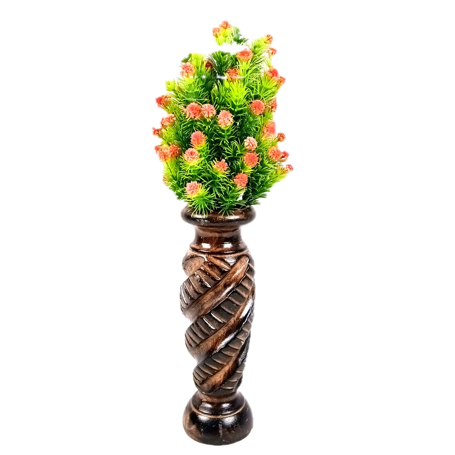 Flower Pot | Wooden Vase - for Home Decoration, Living Room, Table, Shelf, Office & Interior Decor | House Warming & Festival Gift - 10 Inch - Apkamart