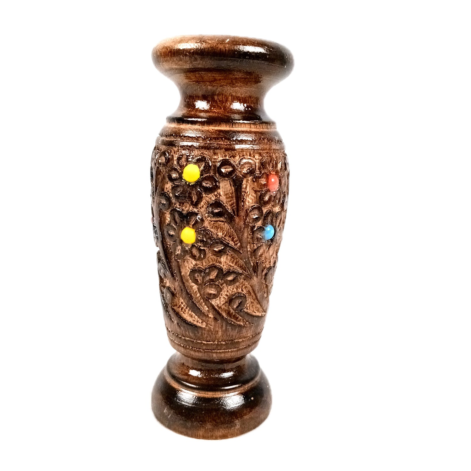 Flower Vase Wooden | Pots for Flowers - For Tabletop, Living Room, Home & Office Decoration | Centerpiece for Table Decoration |Vases for Gifts - 8 Inch - Apkamart