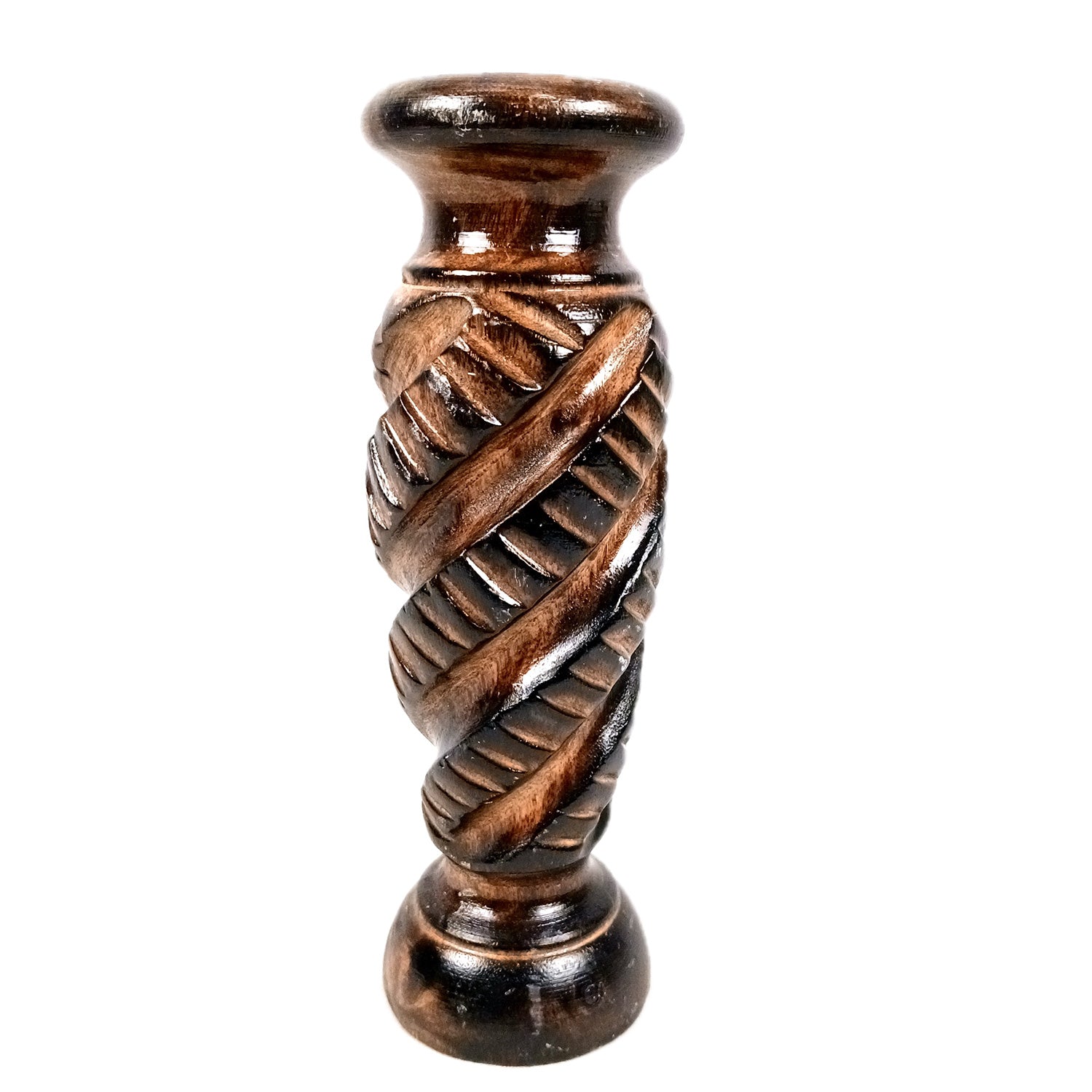 Flower Pot | Wooden Vase - for Home Decoration, Living Room, Table, Shelf, Office & Interior Decor | House Warming & Festival Gift - 10 Inch - Apkamart